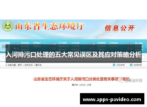 入河排污口处理的五大常见误区及其应对策略分析 入河排污口处理的五大常见误区及其应对策略分析